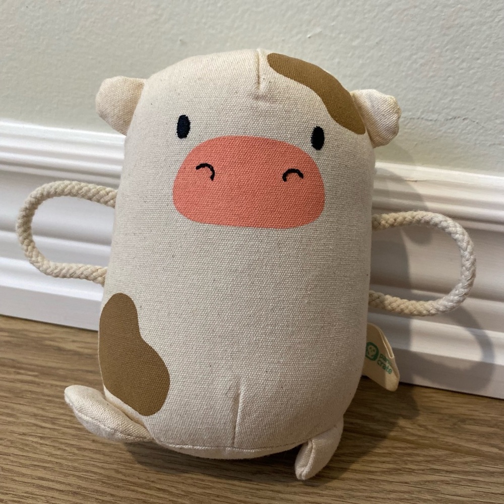 Panda Crate Cow 5" Plush Mooing Shaker Canvas Toy Farm Stuffed Animal